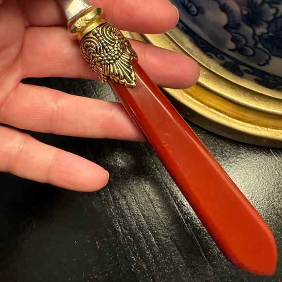 Hampton Silversmiths Stainless ‘Stella’ Maroon/Gold Trim Silverware Flatware - Picture 5 of 6